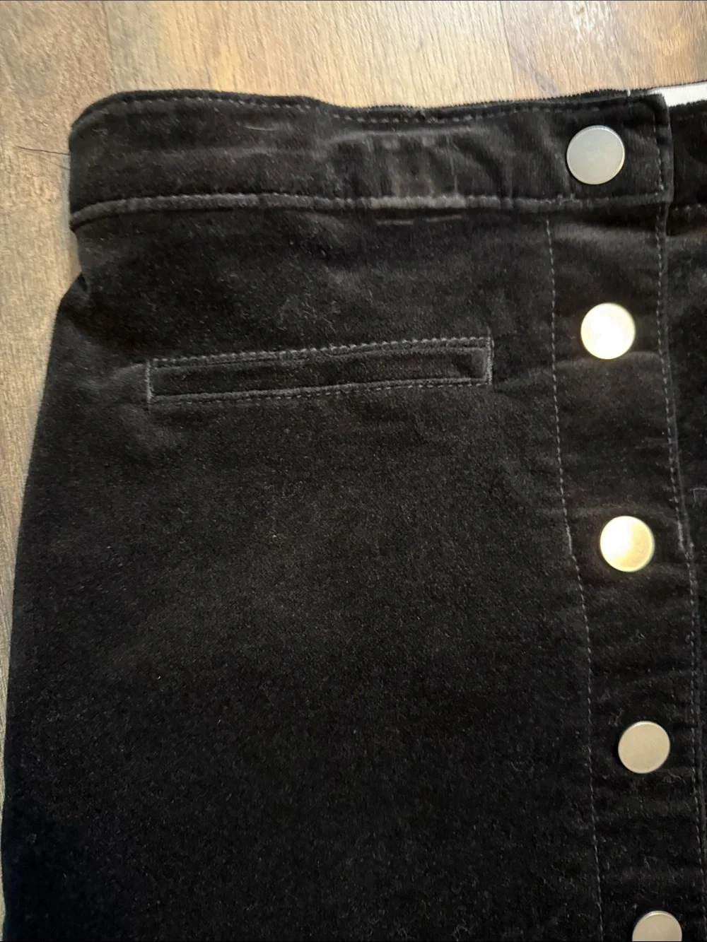 The Children's Place Black Velvety Button Skirt